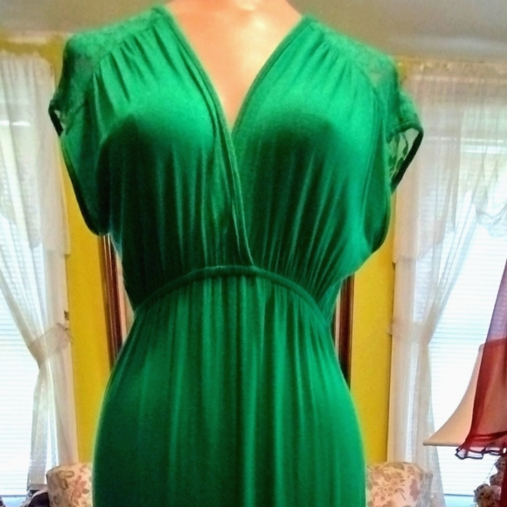 PINC GREEN JERSEY LONG DRESS NEW